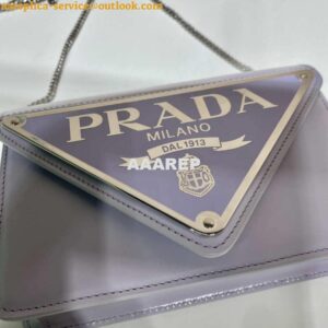 Replica Prada 1BH189 Brushed leather shoulder bag Light Purple 2