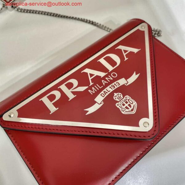 Replica Prada 1BH189 Brushed leather shoulder bag Red 5