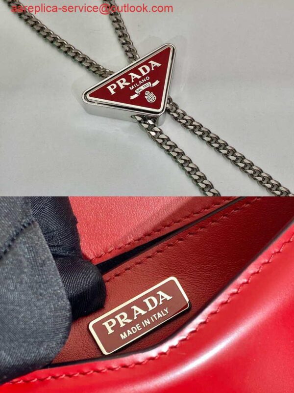 Replica Prada 1BH189 Brushed leather shoulder bag Red 10