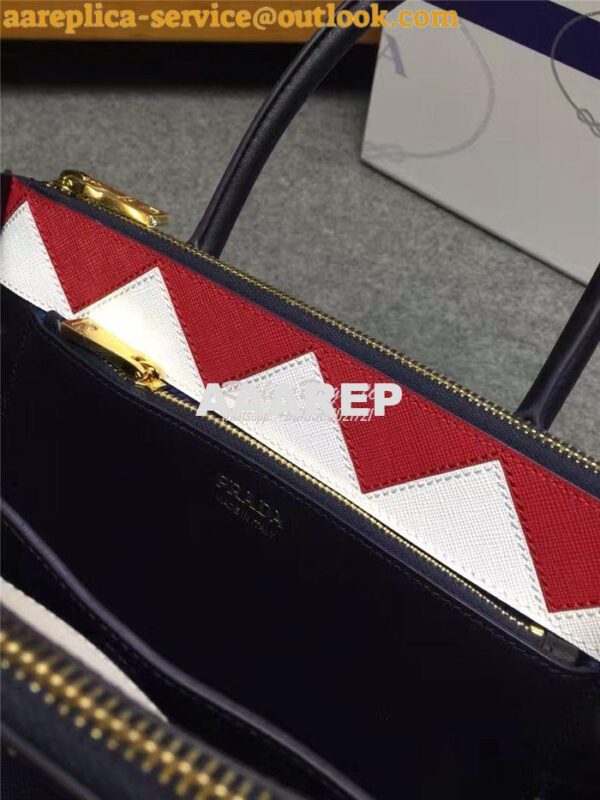 Replica Prada Paradigme Dark Blue Bag with red luggage tag 1ba102 1ba1 7