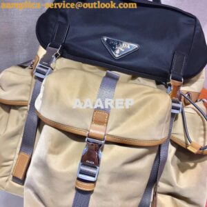 Replica Prada 2VZ074 Nylon Backpack Bag in Brown