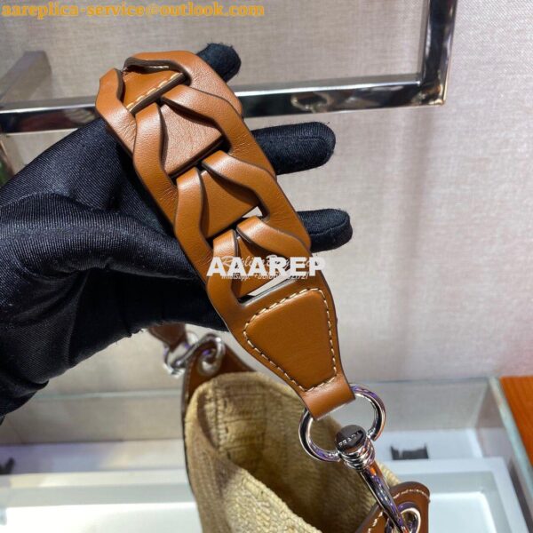 Replica Prada Raffia and Leather Bag 1BC126 4