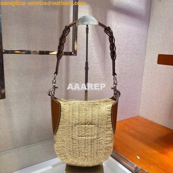 Replica Prada Raffia and Leather Bag 1BC126 5