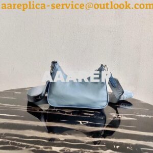 Replica Prada 1BH204 Prada Re-Edition 2005 Nylon Bag Light Blue 2