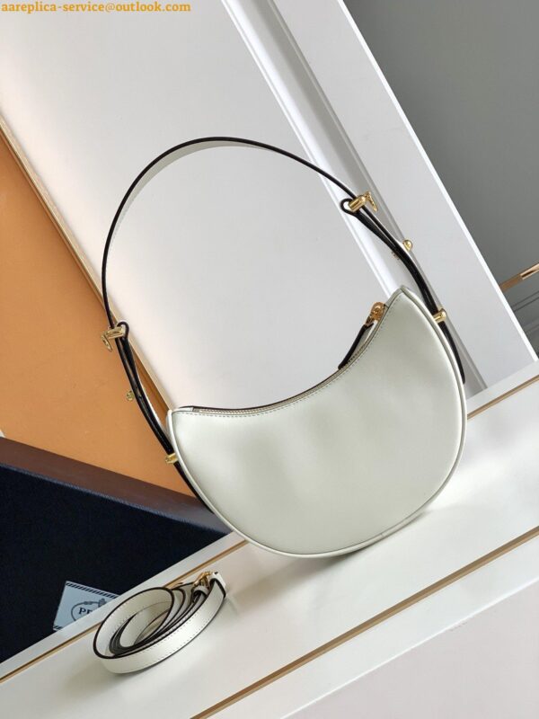 Replica Prada Arque Mini Shoulder Bag in White Leather 6