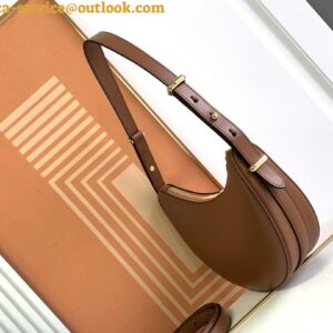 Replica Prada Arque Shoulder Bag in Brown Leather 2