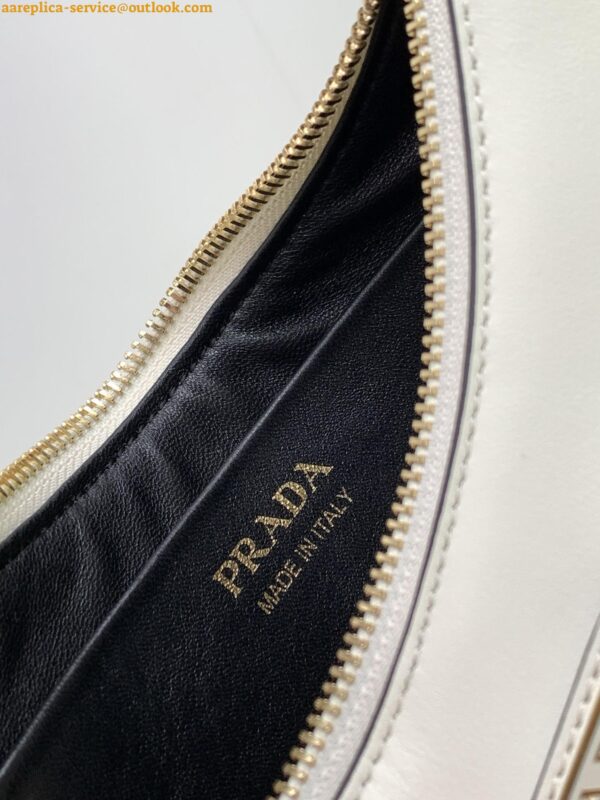 Replica Prada Arque Shoulder Bag in White Leather 12