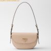 Replica Prada Arque Shoulder Bag with Flap in Brown Leather 2