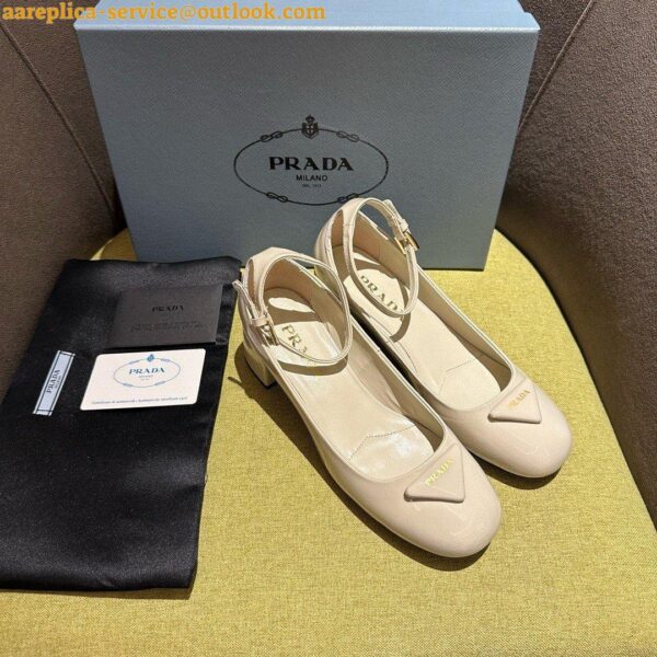 Replica Prada Pumps 35mm in White Patent Leather 7