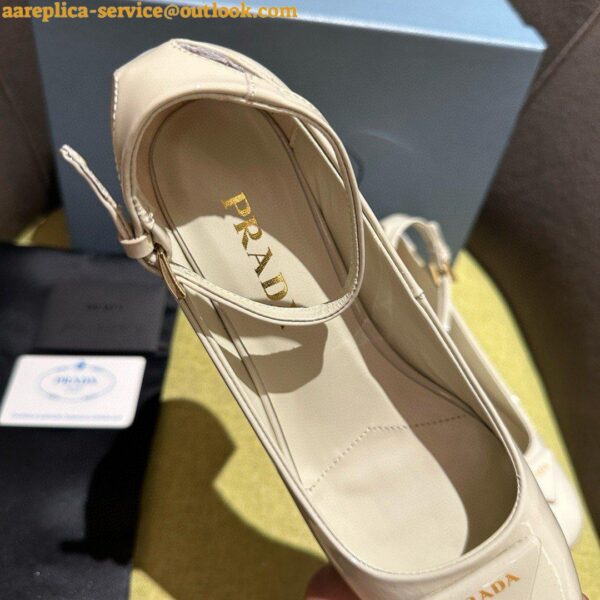 Replica Prada Pumps 35mm in White Patent Leather 9