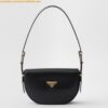 Replica Prada Arque Shoulder Bag with Flap in Brown Leather