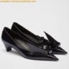 Replica Prada Pumps 35mm in White Patent Leather