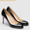 Replica Prada Pumps 85mm In Black Brushed Leather