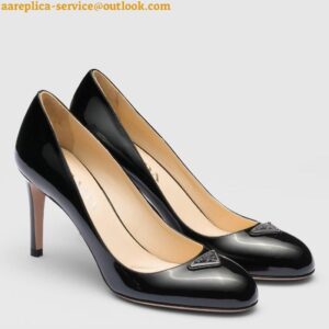 Replica Prada Pumps 85mm In Black Patent Leather