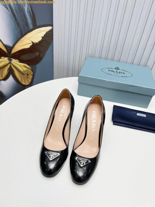 Replica Prada Pumps 85mm In Black Patent Leather 7