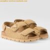 Replica Prada Women's Sandals in Beige Padded Nappa Leather 2