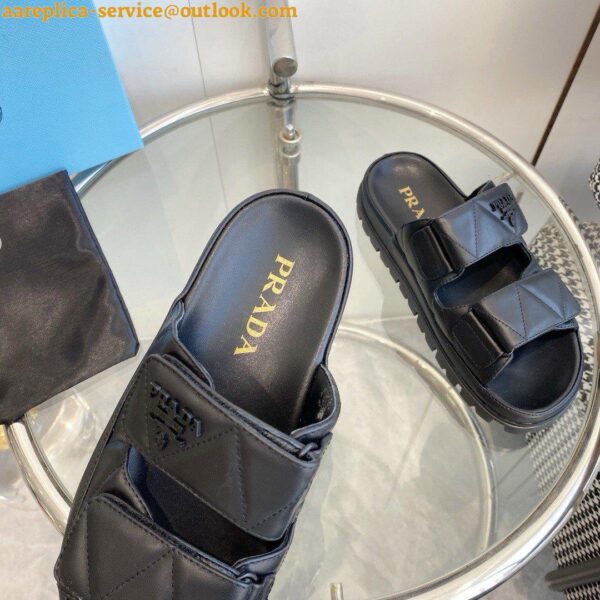 Replica Prada Women's Sandals in Black Padded Nappa Leather 7