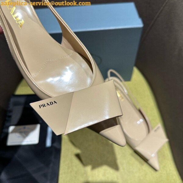 Replica Prada Slingback Pumps 45mm in Powder Brushed Leather 6