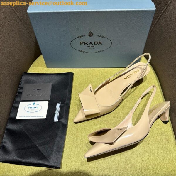 Replica Prada Slingback Pumps 45mm in Powder Brushed Leather 10