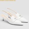 Replica Prada Slingback Pumps 45mm in Yellow Brushed Leather 2