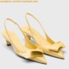 Replica Prada Slingback Pumps 45mm in White Patent Calfskin