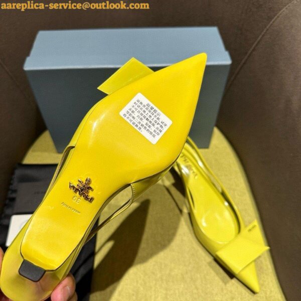 Replica Prada Slingback Pumps 45mm in Yellow Brushed Leather 9