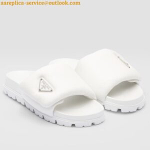 Replica Prada Slides In White Soft Padded Nappa Leather 2