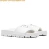 Replica Prada Slides In White Soft Padded Nappa Leather