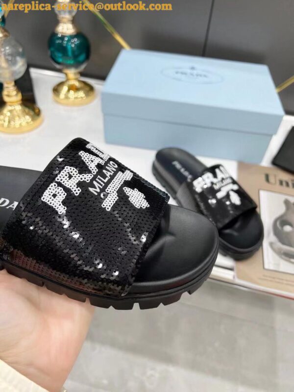 Replica Prada Women's Slides Embroidered With Sequins 3