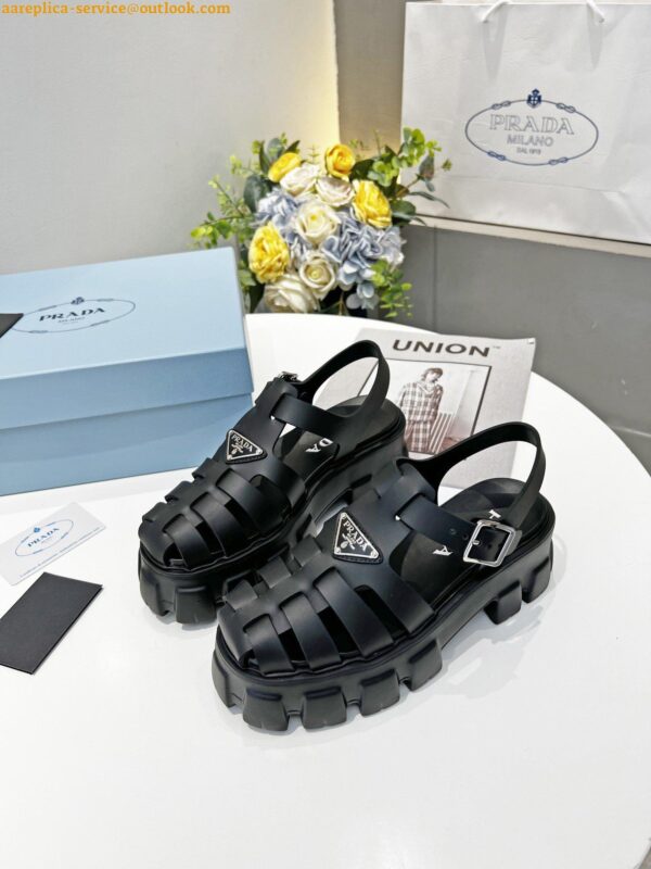 Replica Prada Foam Sandals in Black Rubber 5