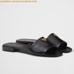 Replica Prada Women's Slides in Black Saffiano Leather