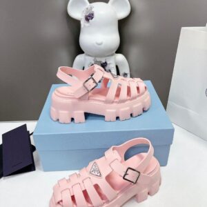 Replica Prada Foam Sandals in Light Pink Rubber