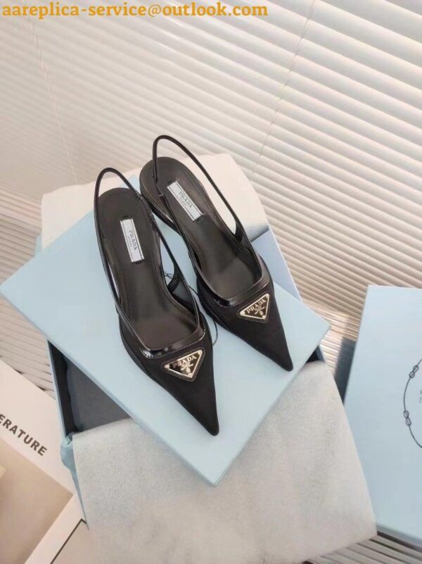 Replica Prada Slingback Pumps In Mesh Fabric 6