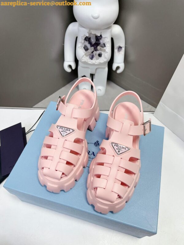 Replica Prada Foam Sandals in Light Pink Rubber 5