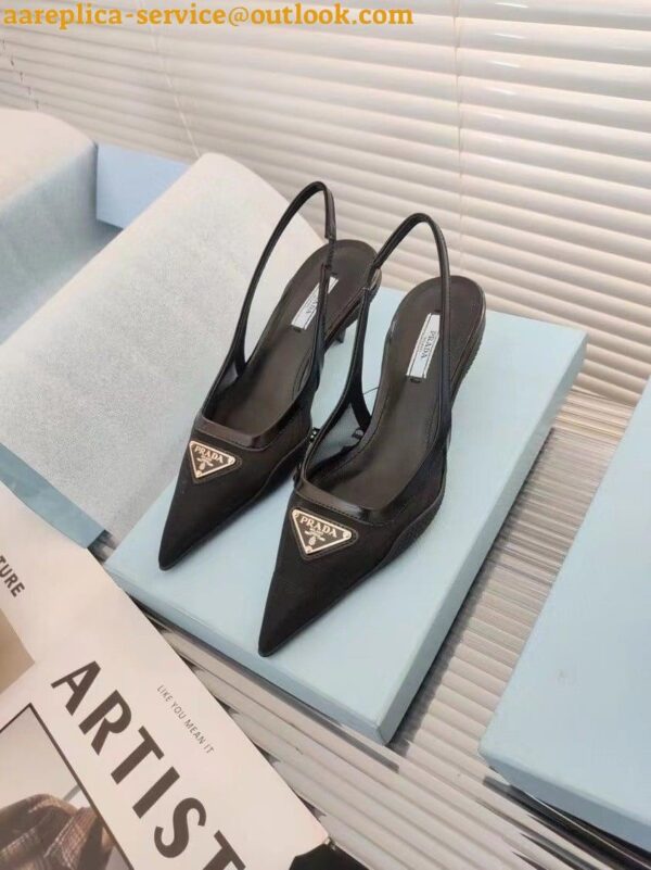 Replica Prada Slingback Pumps In Mesh Fabric 8