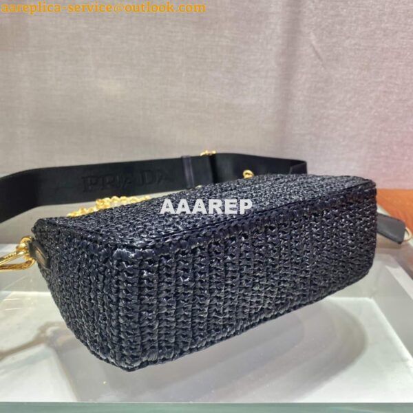 Replica Prada 1BH204 Prada Re-Edition 2005 Raffia Bag in Black 6