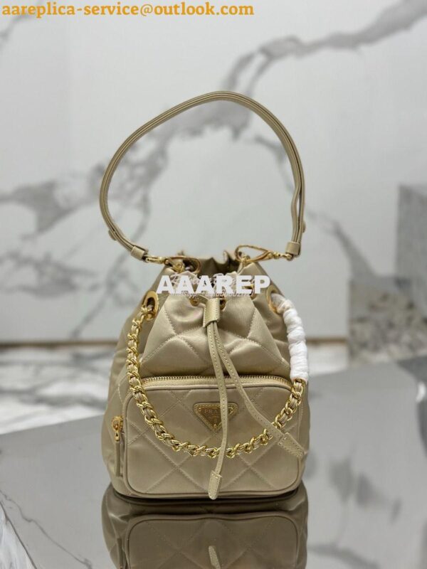 Replica Prada Re-Edition 1995 Chaîne Re-Nylon shoulder bag 1BH038 Beig