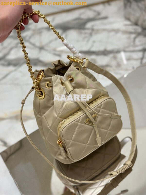 Replica Prada Re-Edition 1995 Chaîne Re-Nylon shoulder bag 1BH038 Beig 2