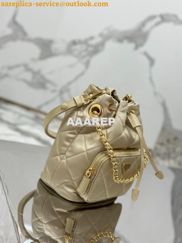 Replica Prada Re-Edition 1995 Chaîne Re-Nylon shoulder bag 1BH038 Beig 3