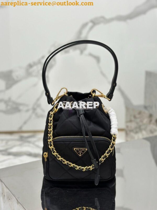 Replica Prada Re-Edition 1995 Chaîne Re-Nylon shoulder bag 1BH038 Blac
