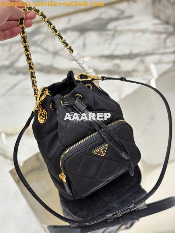 Replica Prada Re-Edition 1995 Chaîne Re-Nylon shoulder bag 1BH038 Blac 2