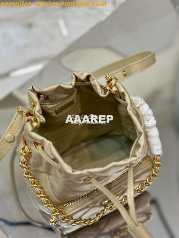 Replica Prada Re-Edition 1995 Chaîne Re-Nylon shoulder bag 1BH038 Beig 6