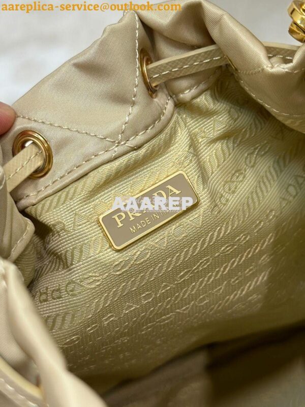 Replica Prada Re-Edition 1995 Chaîne Re-Nylon shoulder bag 1BH038 Beig 7