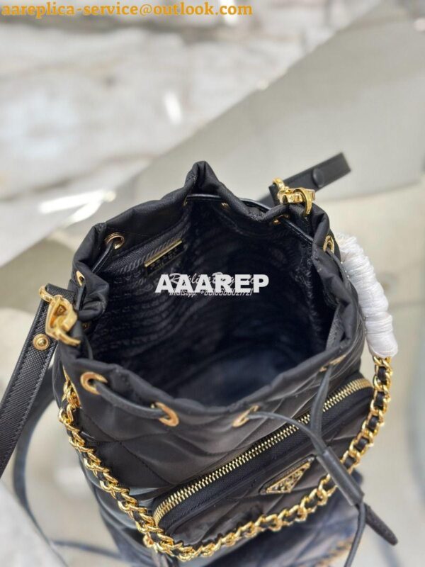 Replica Prada Re-Edition 1995 Chaîne Re-Nylon shoulder bag 1BH038 Blac 6
