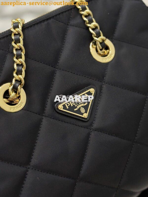 Replica Prada Re-Edition 1995 Chaîne Re-Nylon tote bag 1BG468 Black 6