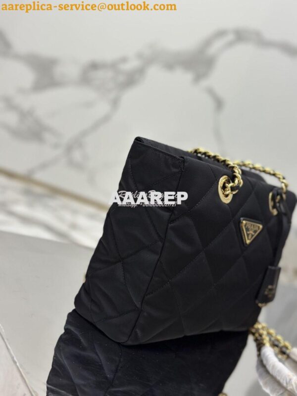 Replica Prada Re-Edition 1995 Chaîne Re-Nylon tote bag 1BG468 Black 10
