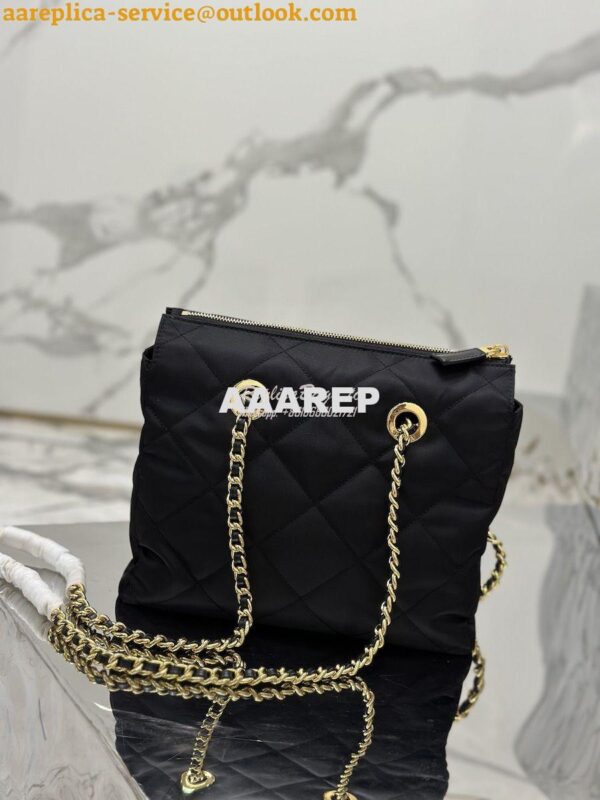 Replica Prada Re-Edition 1995 Chaîne Re-Nylon tote bag 1BG468 Black 13