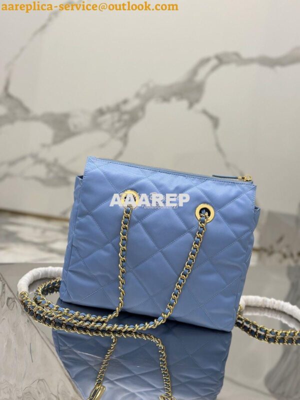 Replica Prada Re-Edition 1995 Chaîne Re-Nylon tote bag 1BG468 Blue 15
