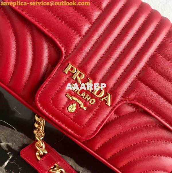 Replica Prada 1BD108 Medium Leather Prada Diagramme Bag Red 7