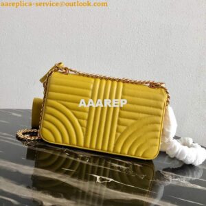 Replica Prada 1BD108 Medium Leather Prada Diagramme Bag Yellow 2